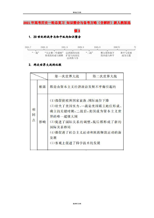 2021年高考历史一轮总复习 知识整合与备考方略(含解析)新人教版选修3