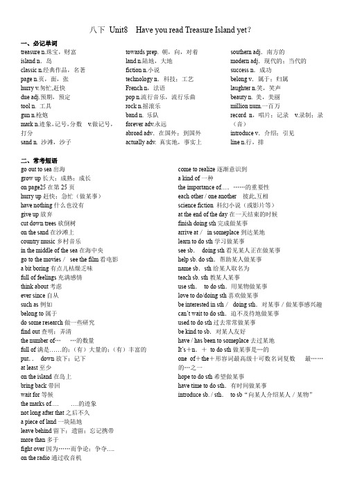 人教版初中英语8年级下册Unit8知识清单 习题 (含答案)