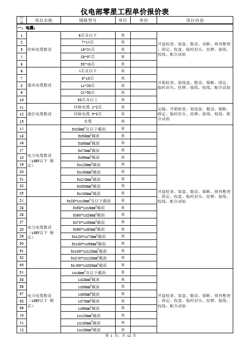 年仪电零星工程报价单