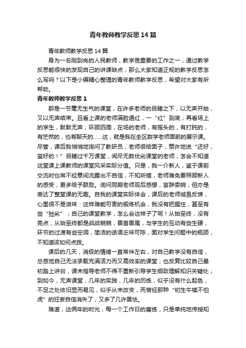 青年教师教学反思14篇