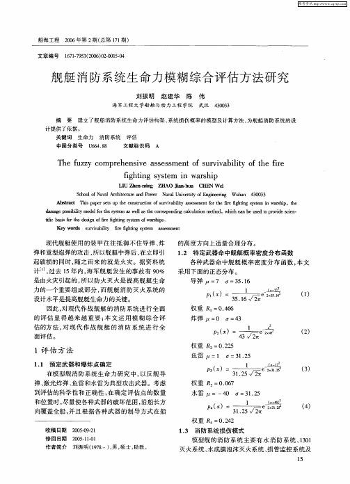 舰艇消防系统生命力模糊综合评估方法研究