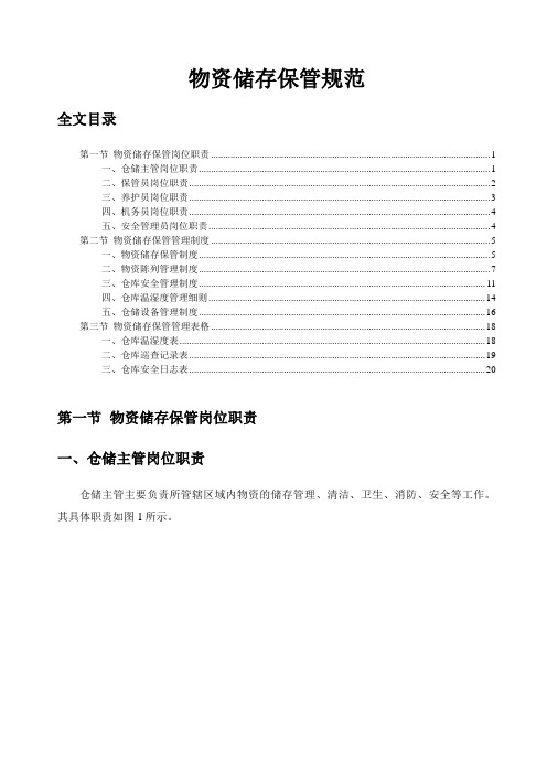 物资储存保管规范仓储管理、物资陈列、仓库安全制度