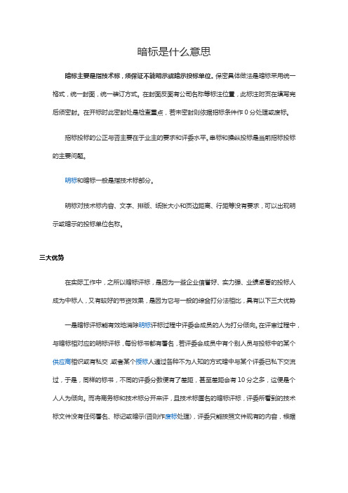 暗标是什么意思