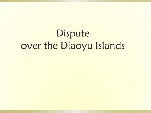 the Diaoyu Islands