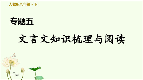 专题五 文言文知识梳理与阅读 复习课件-2021-2022学年人教版语文九年级下册