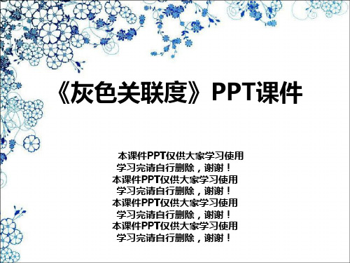 《灰色关联度》PPT课件