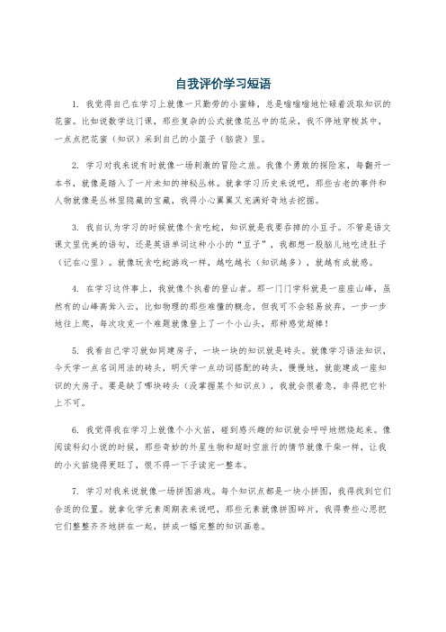 自我评价学习短语