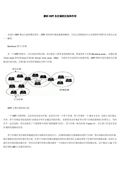 解析OSPF各区域的区别和作用