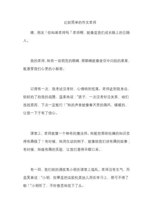 比较简单的作文老师