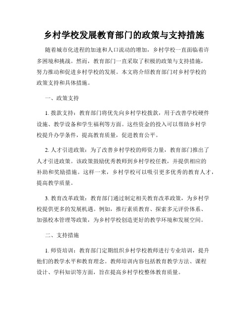 乡村学校发展教育部门的政策与支持措施