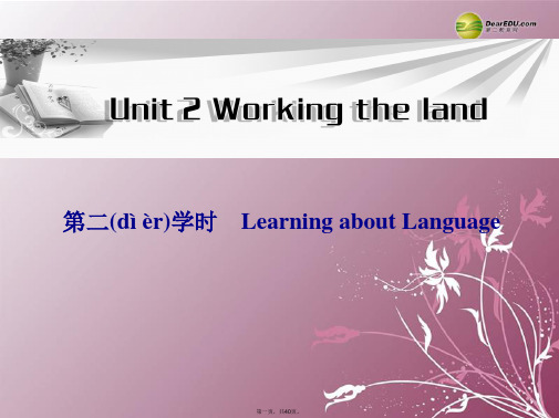 高中英语 Unit2 第二学时Learning about Language同步教学课件 新人教版必