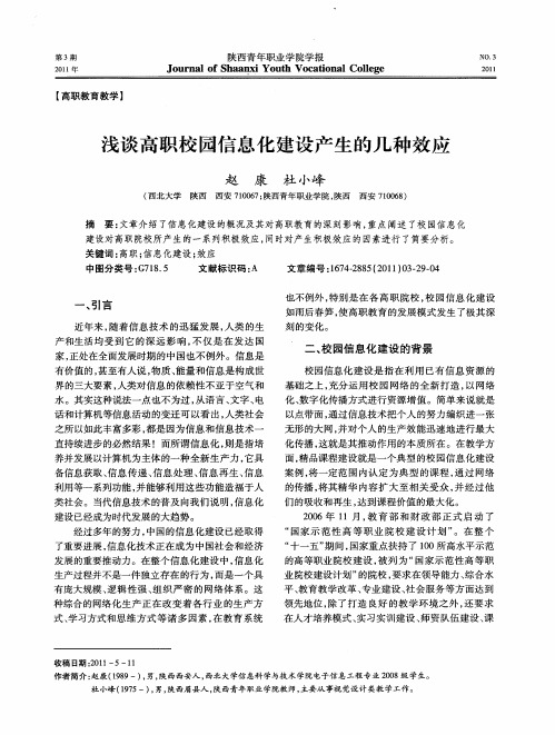 浅谈高职校园信息化建设产生的几种效应