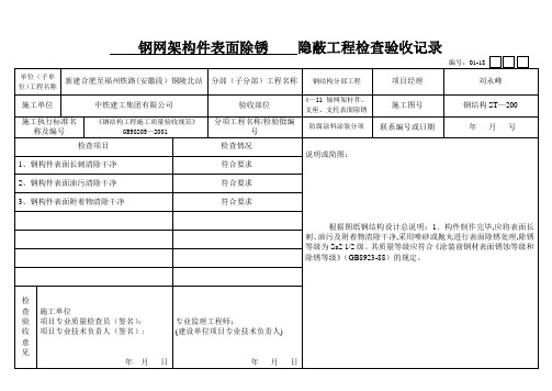 防腐涂料涂装__隐蔽工程检查验收记录