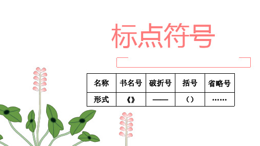 书名号、破折号、括号和省略号的用法复习++++课件(共29张ppt)