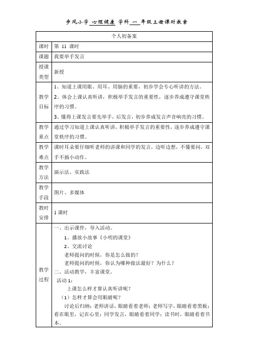 11.我要举手发言