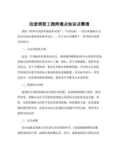 注册消防工程师难点知识点整理