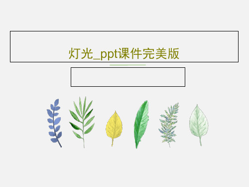 灯光_ppt课件完美版33页PPT