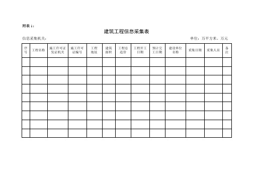 建筑工程信息采集表