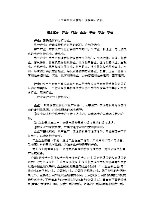 大学生职业辅导复习资料