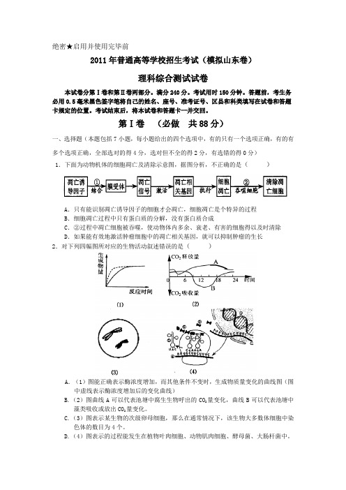 2011年普通高等学校招生考试(模拟山东卷)