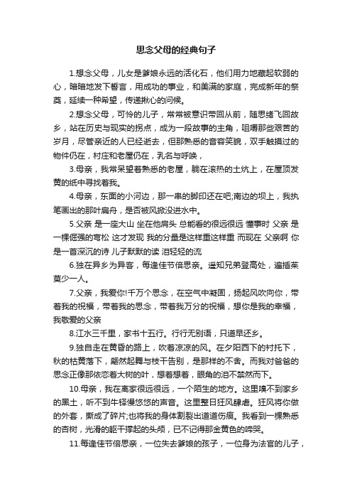 思念父母的经典句子