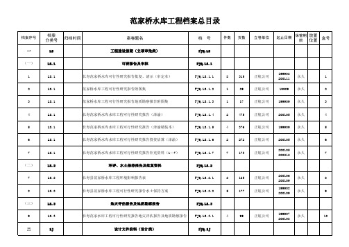 水利工程档案资料清单