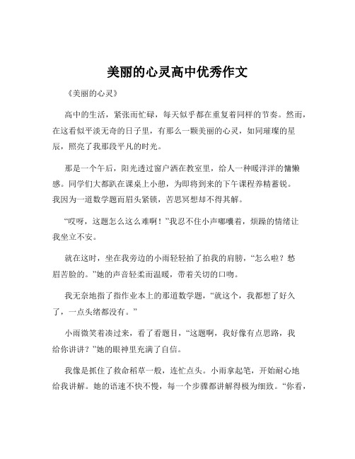 美丽的心灵高中优秀作文