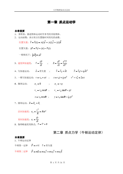 大学物理知识点总结