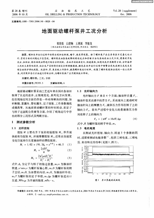 地面驱动螺杆泵井工况分析