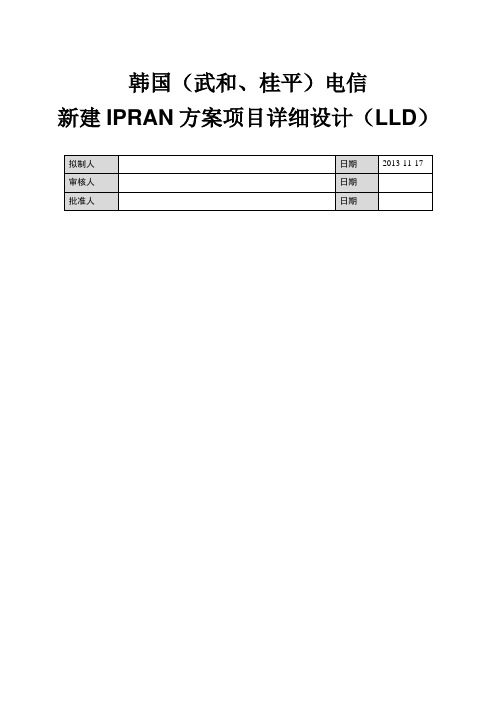 新建IPRAN方案项目详细设计(LLD)