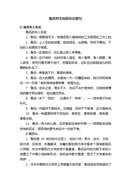 鲁迅对文化的名言警句