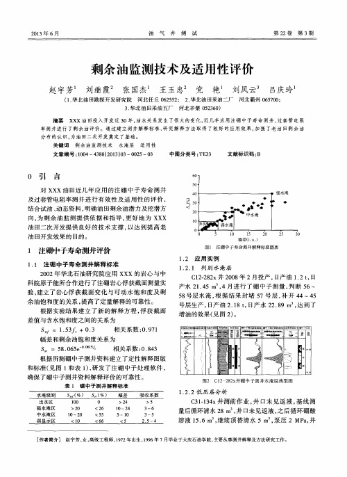 剩余油监测技术及适用性评价