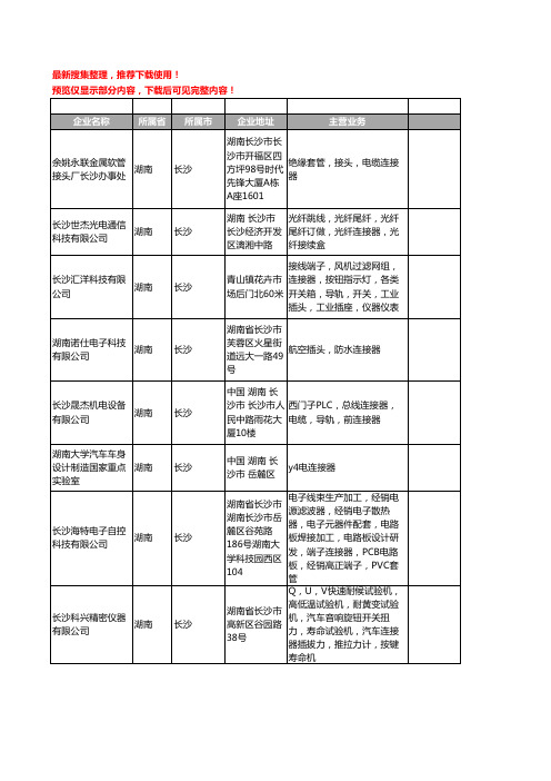 新版湖南省连接器工商企业公司商家名录名单联系方式大全60家