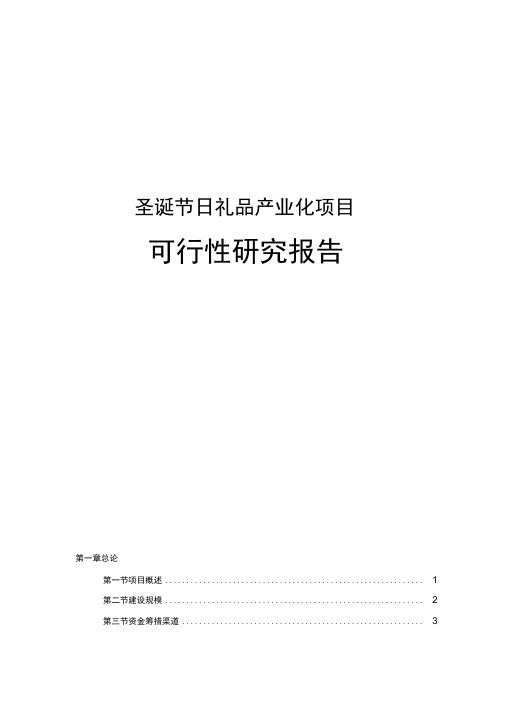 圣诞节日礼品产业化可行性研究报告