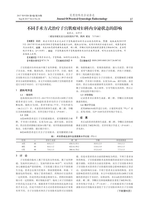 不同手术方式治疗子宫肌瘤对妇科内分泌状态的影响