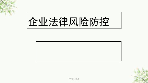 企业法律风险防控实务(第四司法所)课件