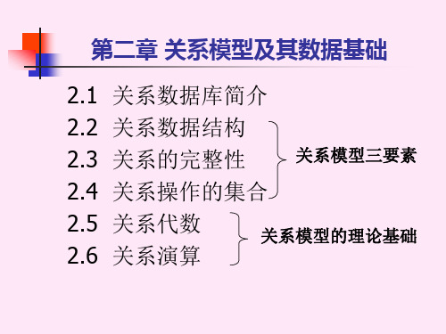 第2章 关系模型及其数学基础