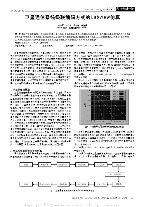 卫星通信系统级联编码方式的Labview仿真