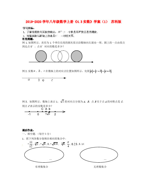 2019-2020学年八年级数学上册《4.3实数》学案(1) 苏科版.doc