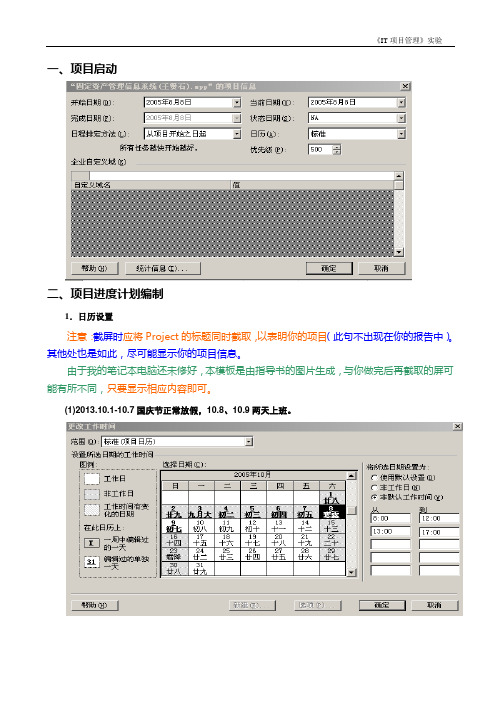 IT项目管理实验报告模板范文