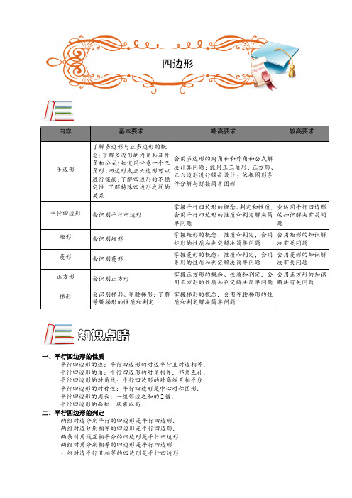 MSDC初中数学中考复习四边形第09讲(通用讲)教师版