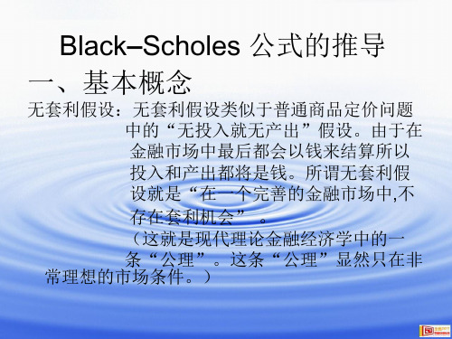 Black–Scholes 公式的推导