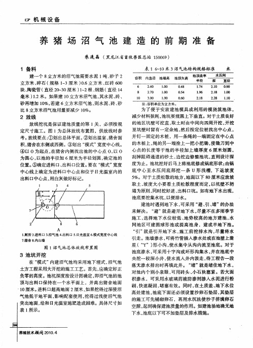 养猪场沼气池建造的前期准备