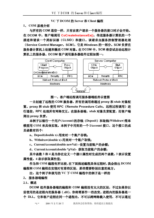 VC下DCOM的Server和Client编程