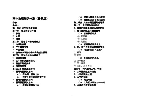 鲁教版高中地理总目录