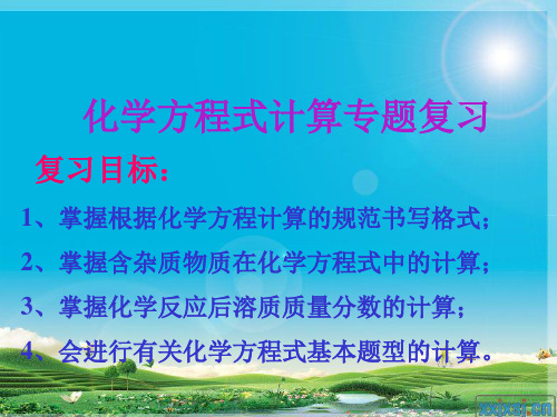 化学方程式计算专题复习