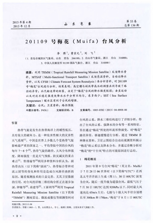 201109 号梅花(Muifa)台风分析