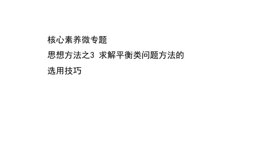 2021届高考物理二轮复习课件核心素养微专题思想方法之3求解平衡类问题方法的选用技巧