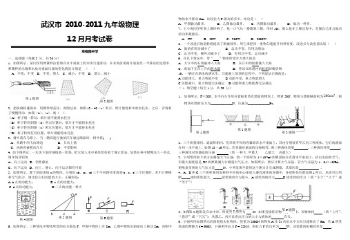 武汉市20102011九年级物理