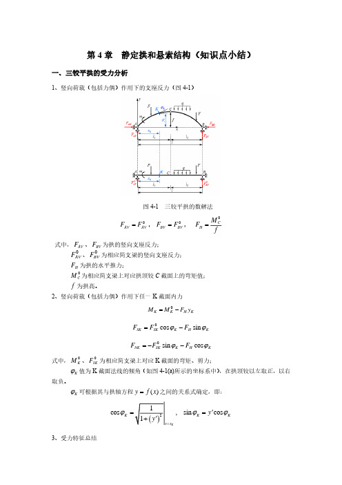 01-静定拱和悬梁结构知识点小结